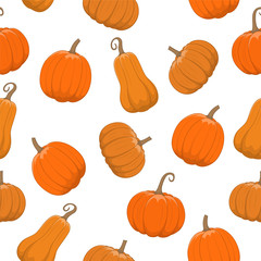 Halloween pumpkins seamless pattern. Vector illustration in cartoon style