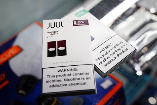Juul vape cartridges are pictured for sale at a shop in Atlanta