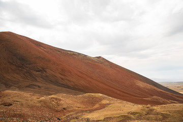 Beautiful landscape, panoramic view on the volcanic red mountains. Armenia Azhdahak mountain. 