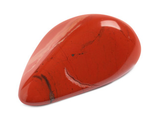 Beautiful red jade gemstone on white background