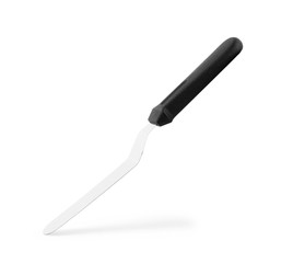 Metal pastry spatula for cakes on a white background