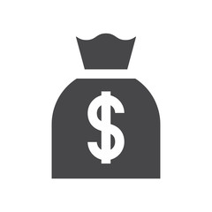 Money bag vector icon, simple sign for web site and mobile app.