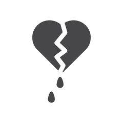Broken heart vector icon, simple sign for web site and mobile app.