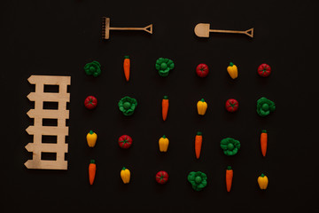 mini vegetables and mini garden game for children development fine motor skills tomato carrot pepper and polymer clay cabbage