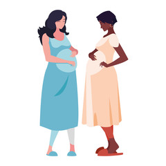 Isolated pregnant women vector design