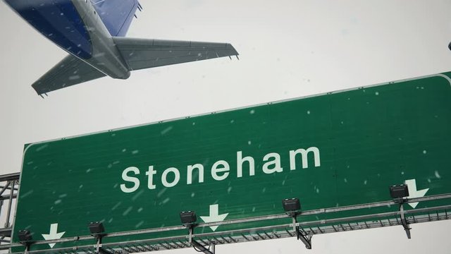 Airplane Takeoff Stoneham in Christmas