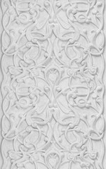 Decorative architectural white ornament, seamless texture