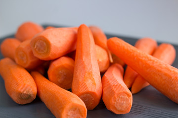 Cleared yellow orange red carrot vegetables prepared for cooking healthy organic vegan food recipe