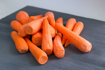 Cleared yellow orange red carrot vegetables prepared for cooking healthy organic vegan food