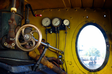 Dashboard detail of a steam engine