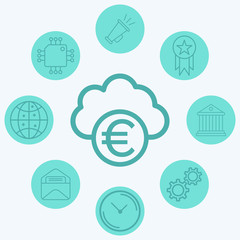 Cloud computing vector icon sign symbol