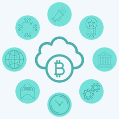 Cloud computing vector icon sign symbol