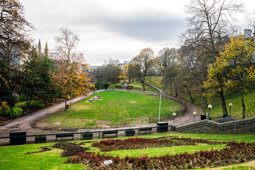 Scenic view of Union Terrace Gardens in autumn, Aberdeen, Scotland