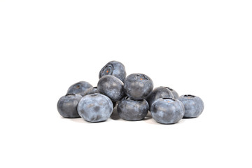 Blueberry pile isolated on white, blue berry pile with copy space
