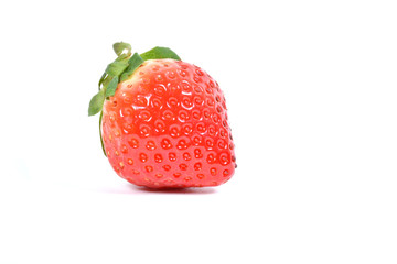 Strawberries, ripe juicy strawberry isolated on white. Fresh and Juicy berry