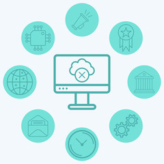 Cloud computing vector icon sign symbol