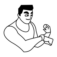 Man with smartwatch vector design