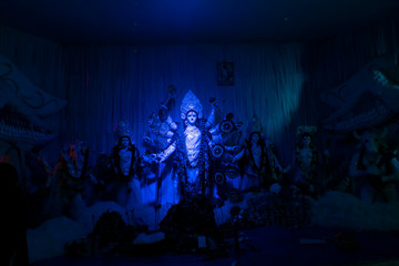 Durga idol at Puja Pandal, Durga Puja festival