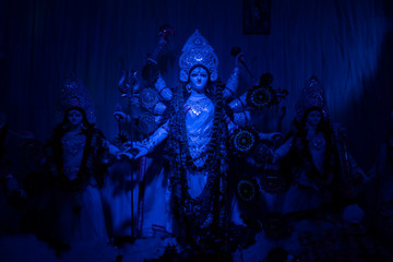 Durga idol at Puja Pandal, Durga Puja festival