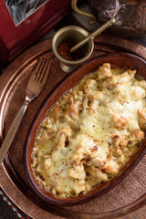 Turkish Casserole Guvec, Chicken Stew Baked in Clay Dish