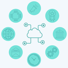 Cloud computing vector icon sign symbol