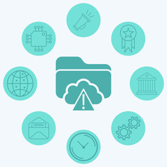 Cloud folder vector icon sign symbol