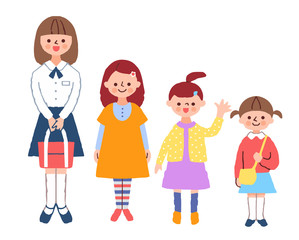 年齢が違う女の子４人