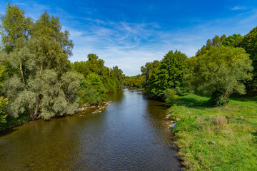 Last Summer Silent View to Enz River at Enzauenpark in Pforzheim