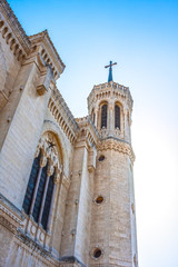 Fototapeta na wymiar Top of Notre Dame de Fourviere in Lyon, France