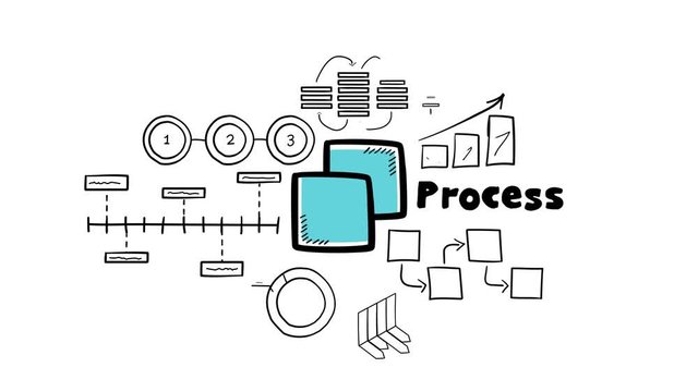 Isolated Hand Drawn interface windows Icon & Infographics, color.