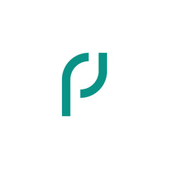 Letter P modern logo isolated on white background