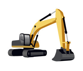 crawler excavator vector illustration isolated © Ihor