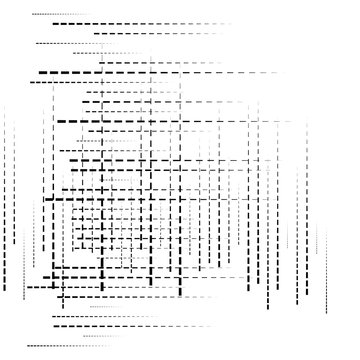 Random Grid, Mesh Pattern. Grating, Trellis Texture. Intermittent, Interrupt Lines Lattice. Intersecting Segmented Stripes. Dashed Crossing Streaks Design. Abstract Geometric Illustration