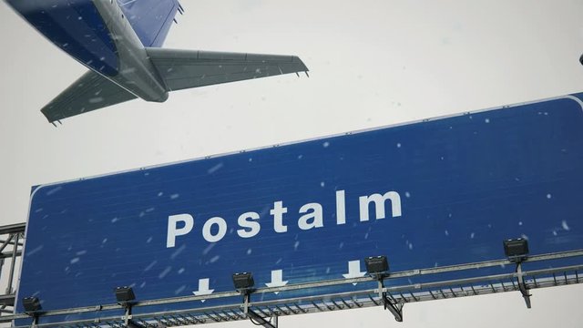 Airplane Takeoff Postalm in Christmas