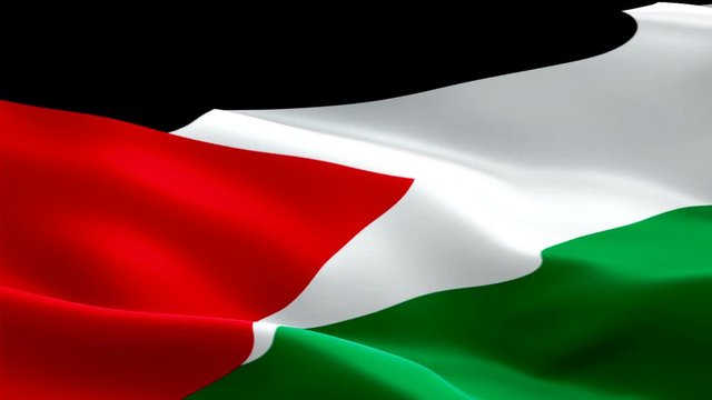 Jordania flag Motion Loop video waving in wind. Realistic Jordania Flag background. Jordanian Flag Looping Closeup 1080p Full HD 1920X1080 footage. Jordania middle east country flags footage video for