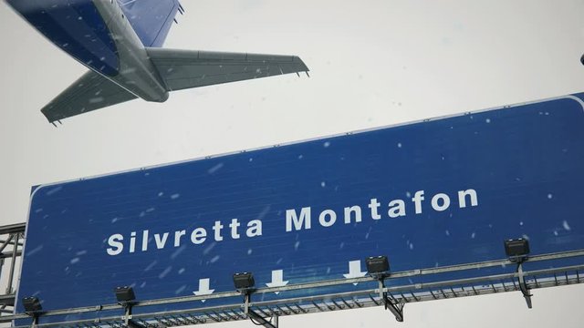 Airplane Takeoff Silvretta Montafon in Christmas