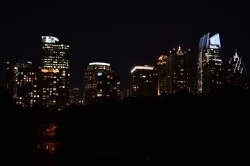 Fototapeta premium Midtown Atlanta Skyline during mid sunset early evening 