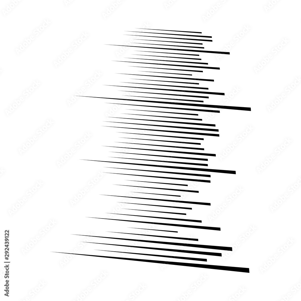 Poster Random lines element. Random horizontal lines. Irregular straight, parallel stripes. Strips, streaks half-tone geometric pattern
