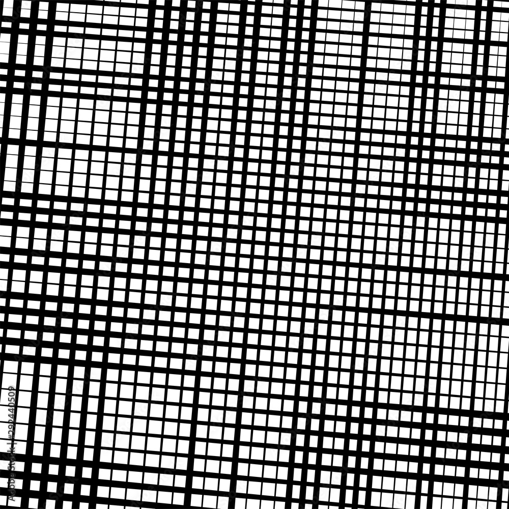 Fototapete random tilt, oblique grid, mesh pattern. dynamic slanting intersect lines. abstract grate design. trellis, lattice geometric texture with irregular streaks, stripes