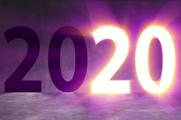 New year concept of 2020 - 3d rendering