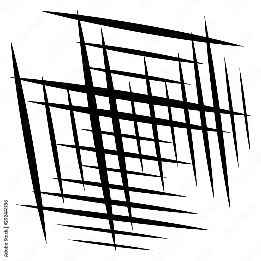 Poster random tilt, oblique grid, mesh pattern. dynamic slanting intersect lines. abstract grate design. trellis, lattice geometric texture with irregular streaks, stripes
