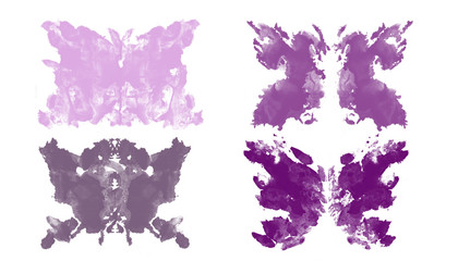 set of purple butterflies watercolor isolated on white background