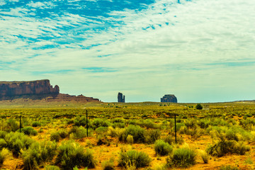 Fototapeta na wymiar A road leading to Monument Valley