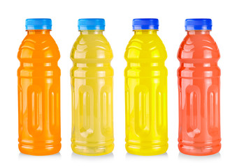 The  juice bottles isolated on white background