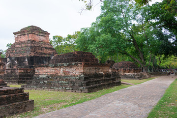 Sukhothai, Thailand - Apr 07 2018: Sukhothai Historical Park in Sukhothai, Thailand. It is part of the World Heritage Site - Historic Town of Sukhothai and Associated Historic Towns.