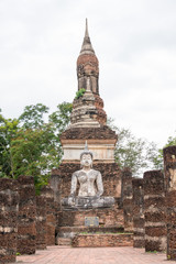 Fototapeta na wymiar Sukhothai, Thailand - Apr 07 2018: Sukhothai Historical Park in Sukhothai, Thailand. It is part of the World Heritage Site - Historic Town of Sukhothai and Associated Historic Towns.