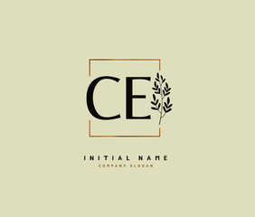 C E CE Beauty vector initial logo, handwriting logo of initial signature, wedding, fashion, jewerly, boutique, floral and botanical with creative template for any company or business.