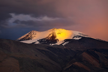 sunset in mountains
