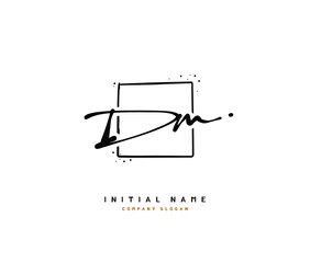 D M DM Beauty vector initial logo, handwriting logo of initial signature, wedding, fashion, jewerly, boutique, floral and botanical with creative template for any company or business.