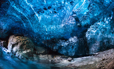 Beautiful Ice cave in winter, Iceland